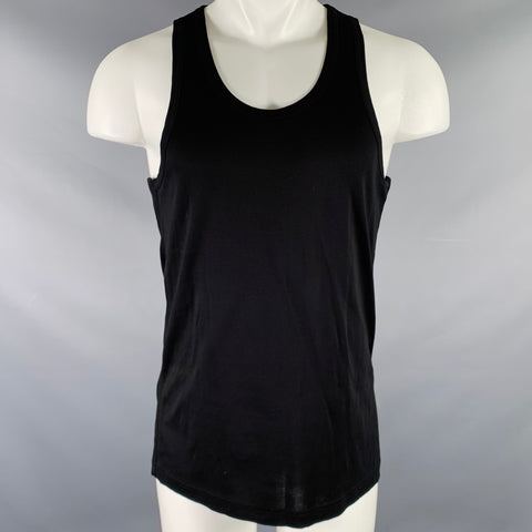 Y-3 Size M Black Organic Cotton Sleeveless Tank Top