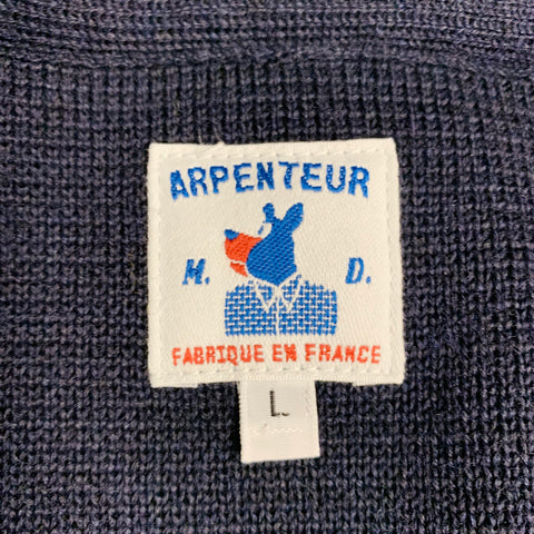 ARPENTEUR Size L Navy Knit Wool Shawl Jacket