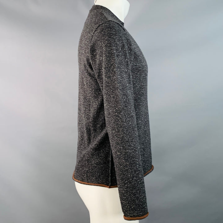 PAUL SMITH Size S Charcoal Grey Black Wool Silk Crew Neck Pullover
