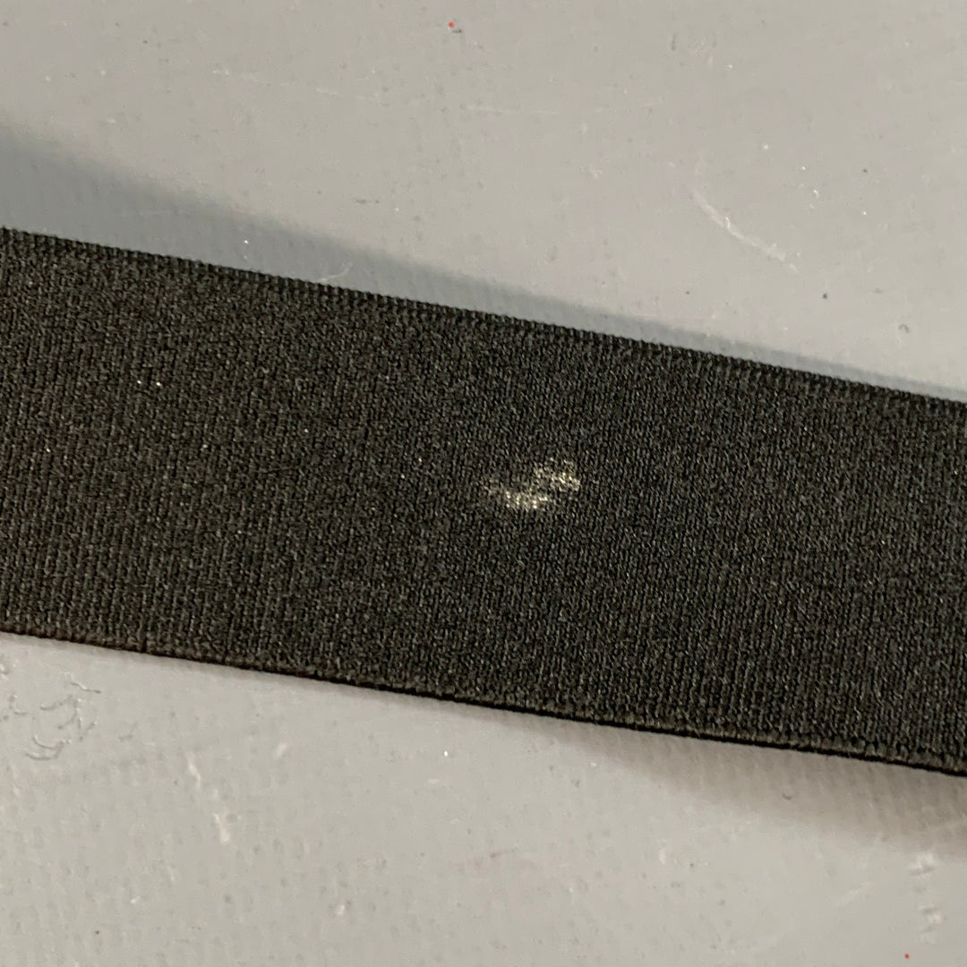 PRADA Size 38 Black Silver Logo Canvas Box Buckle Belt