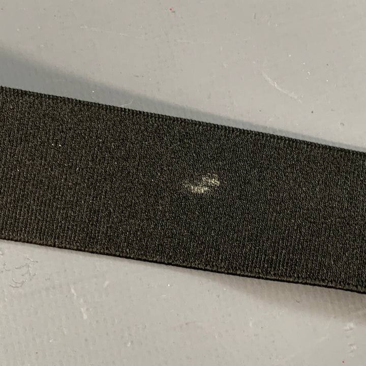 PRADA Size 38 Black Silver Logo Canvas Box Buckle Belt