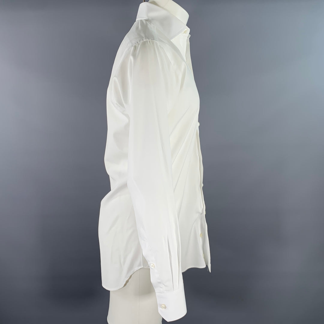 HAMILTON Size S White Cotton Spread Collar Long Sleeve Shirt