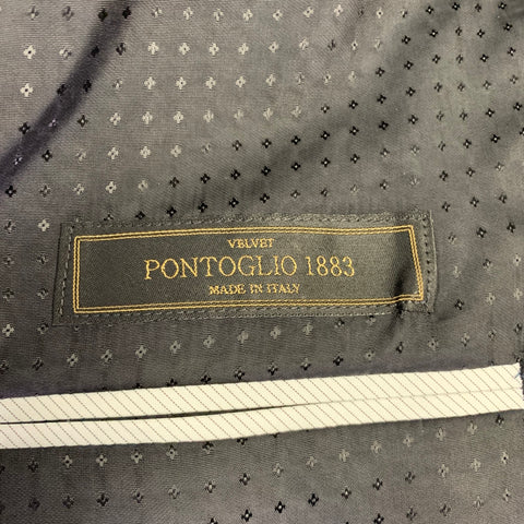 JOSEPH ABBOUD Size 40 Black Burgundy Paisley Cotton Tuxedo Sport Coat
