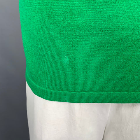 BOTTEGA VENETA Size XL Green Wool Blend Half Placket Polo