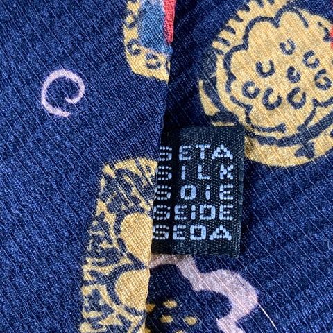 K SAN FRANCISCO Navy Multi Color Abstract Tie