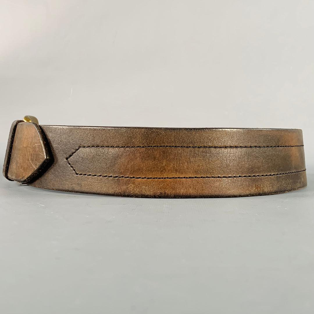 RALPH LAUREN Size S Brown Brass Leather Belt