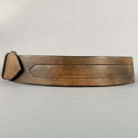 RALPH LAUREN Size S Brown Brass Leather Belt