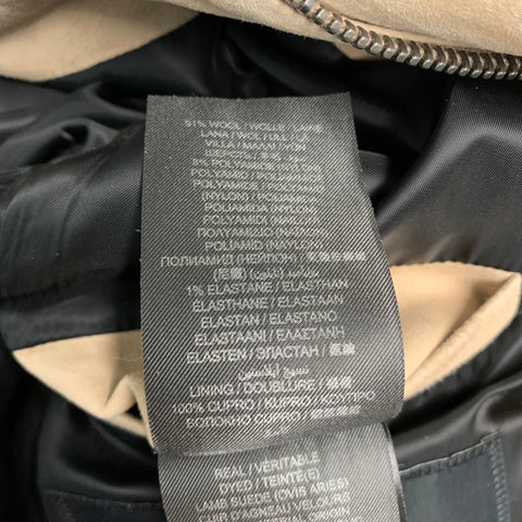 BURBERRY PRORSUM Size 42 Tan Lambskin Suede Zip Up Jacket