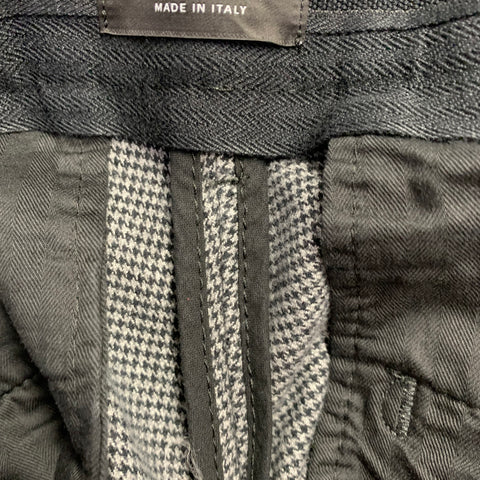 DONDUP Size 35 Black Grey Houndstooth Cotton Blend Flat Front Casual Pants