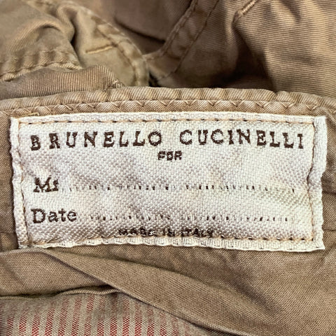BRUNELLO CUCINELLI Size M Tan Twill Cotton Cargo Casual Pants