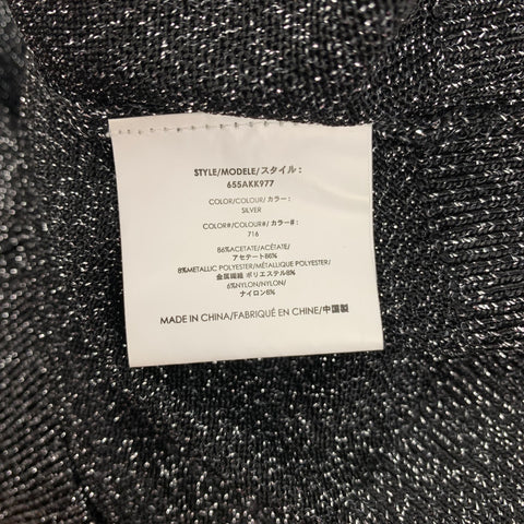 MICHAEL KORS COLLECTION Taille XS Pull à col rond en mélange d'acétate métallisé noir et argent