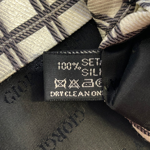 GIORGIO ARMANI Silver Grey Plaid Silk Tie