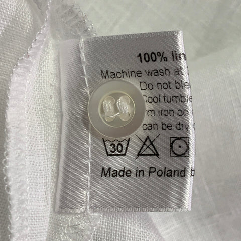 ESKANDAR Size L White Linen Oversized Button Up Shirt