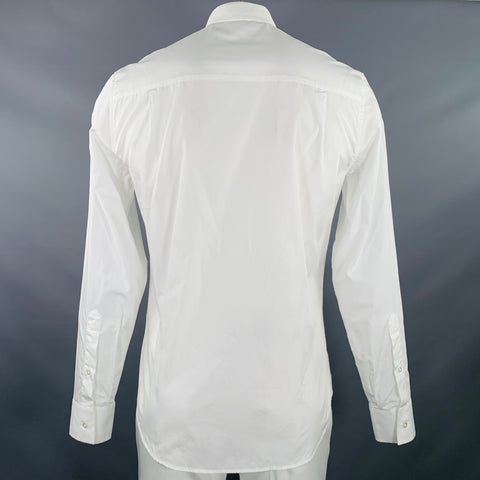 J.LINDEBERG Size L White Pleated Cotton Tuxedo Long Sleeve Shirt