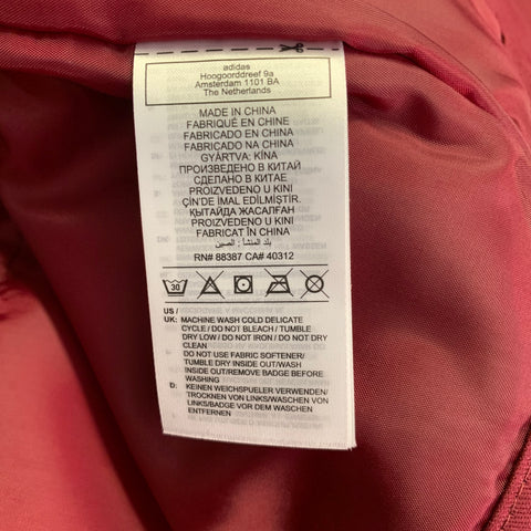 ADIDAS Size M Burgundy Multi Color Cotton Patchwork Zip Up Jacket