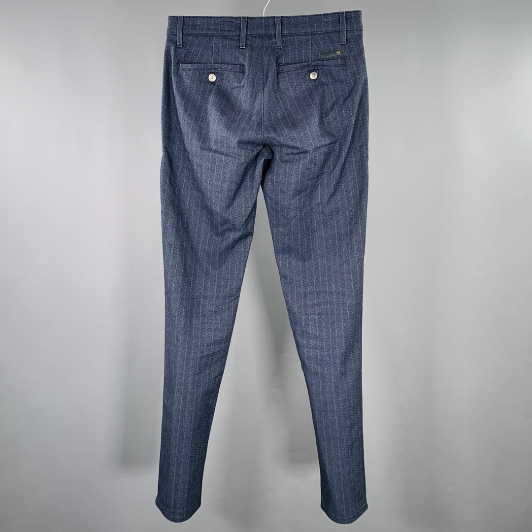 ADRIANO GOLDSCHMIED Size 29 Navy Blue Pinstripe Cotton Blend Casual Pants