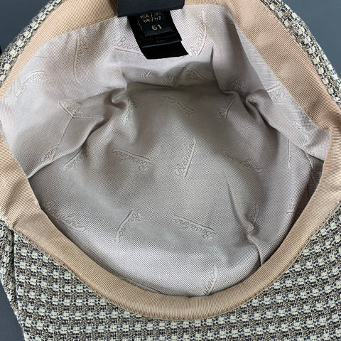 BORSALINO Size 7 Tan Khaki Geometric Cotton Hats