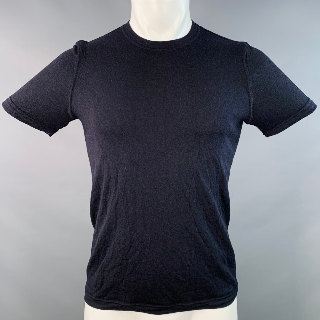 THEORY Size S Black Wool Jersey Short Sleeve T-shirt