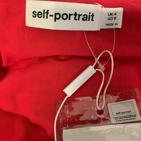SELF-PORTRAIT Size 0 Orange Pink Polyester Blend ss23-002m-p Ombre Midi Dress