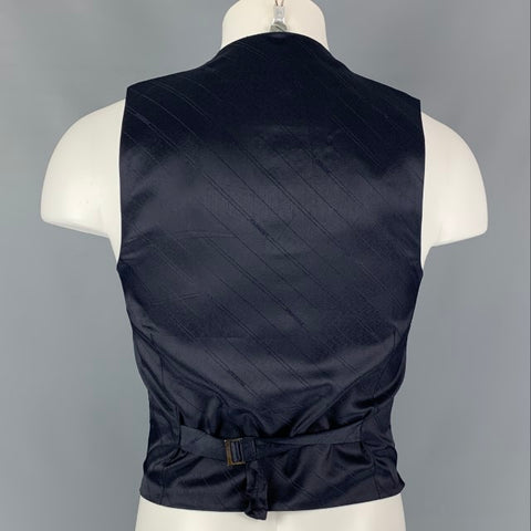 DIRK BIKKEMBERGS Size 36 Navy Black Polyester Blend Vest