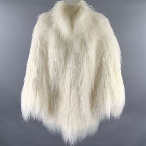 HOUSE OF FLUFF Size M White Acrylic Blend Faux Fur Coat
