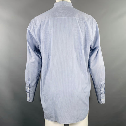 GIORGIO ARMANI Size M Navy White Stripe Cotton One Pocket Long Sleeve Shirt