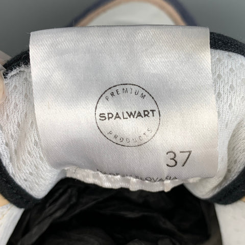 SPALWART Size 7 Blue Cream Nylon Color Block Low Top Sneakers