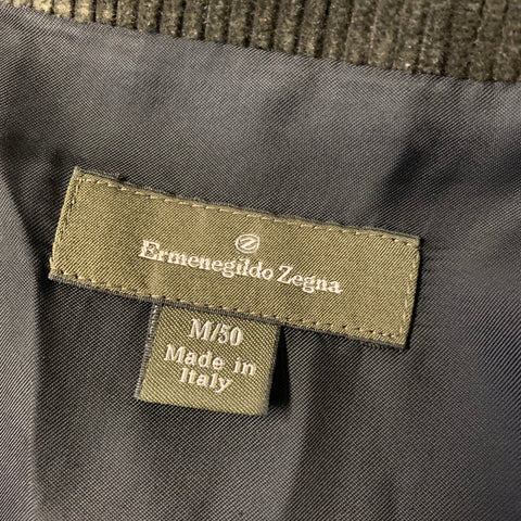 ERMENEGILDO ZEGNA Size M Green Olive Corduroy Cotton Jacket