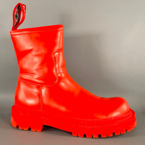 CAMPERLAB Size 8 Eki Red Calfskin Leather Tread Sole Boots