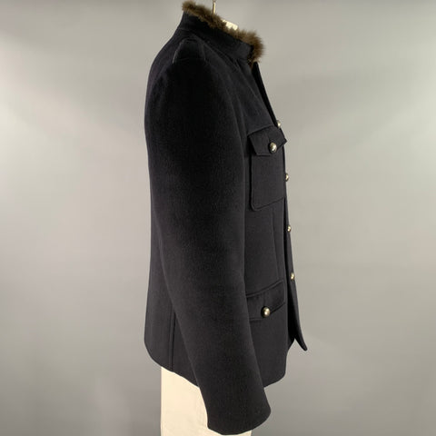 MARC JACOBS Size XXL Navy Cashmere Military Coat