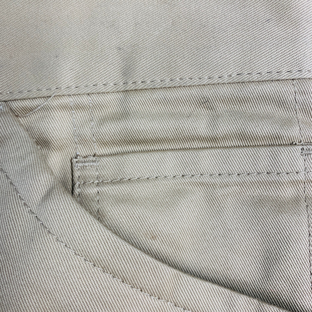 JUNYA WATANABE Size M Khaki Silver Stripe Cotton Flat Front Casual Pants
