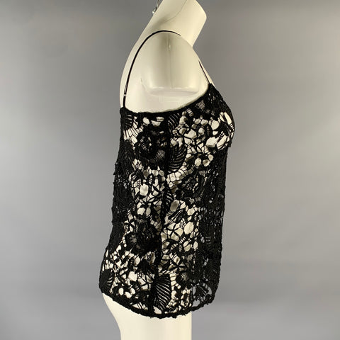 NILI LOTAN Size XS Black Lace Floral Dress Top