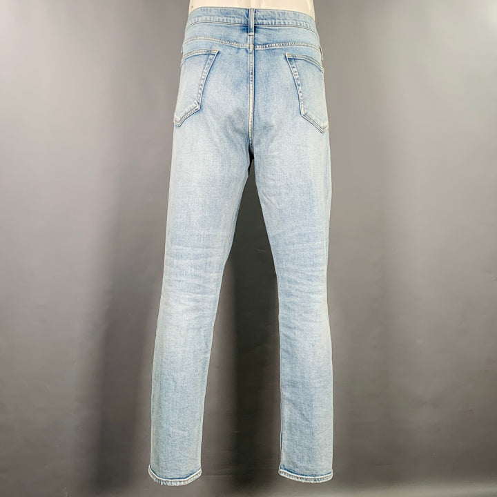 RAG & BONE Size 36 Blue Cotton Blend Straight Slim Five Pockets Jeans