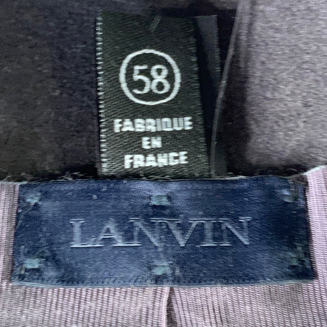 LANVIN Size 58 Grey Charcoal Felt Merino Wool Baseball Cap