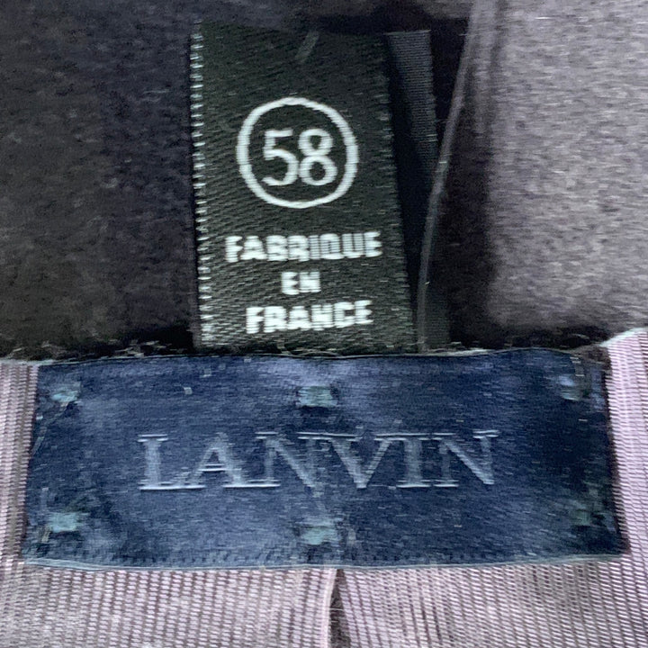 LANVIN Size 58 Grey Charcoal Felt Merino Wool Baseball Cap