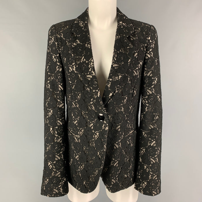 EMPORIO ARMANI Taille 8 Veste en polyamide de coton gris clair noir