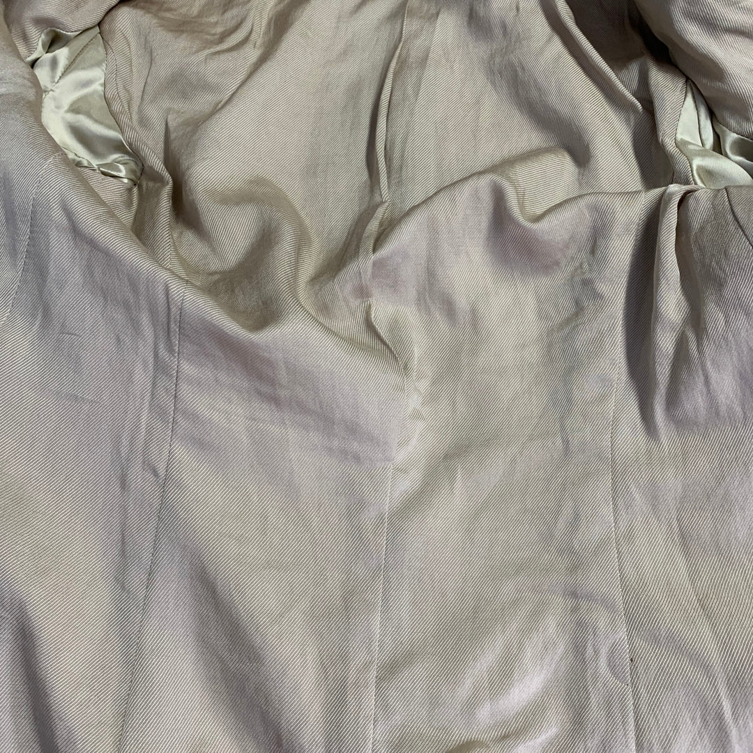 STELLA McCARTNEY Size 2 Metallic Gold Silver Polyamide Blend Jacquard Peak Lapel Pantsuit