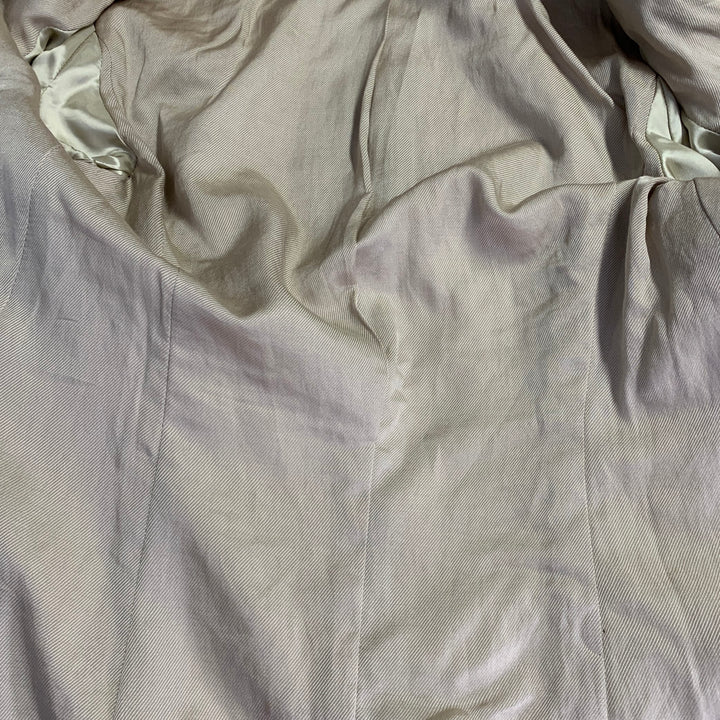 STELLA McCARTNEY Size 2 Metallic Gold Silver Polyamide Blend Jacquard Peak Lapel Pantsuit