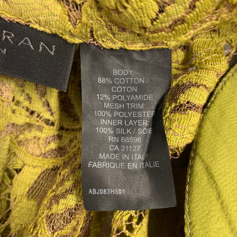 DONNA KARAN Size 10 Green Brown Cotton Blend Jacket