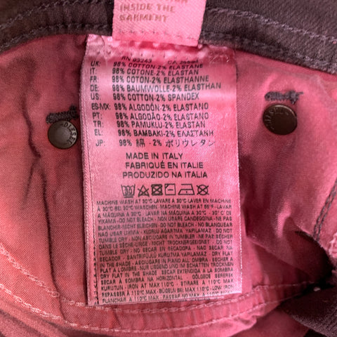 DIESEL Size 27 Tepphar Red Cotton Blend Carrot Tapered Slim Distressed Jeans