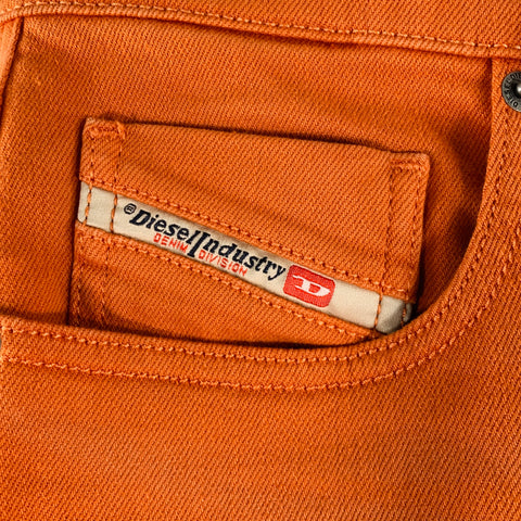 DIESEL Size 31 D-Strukt Orange Cotton Blend Slim 5 Pocket Jeans