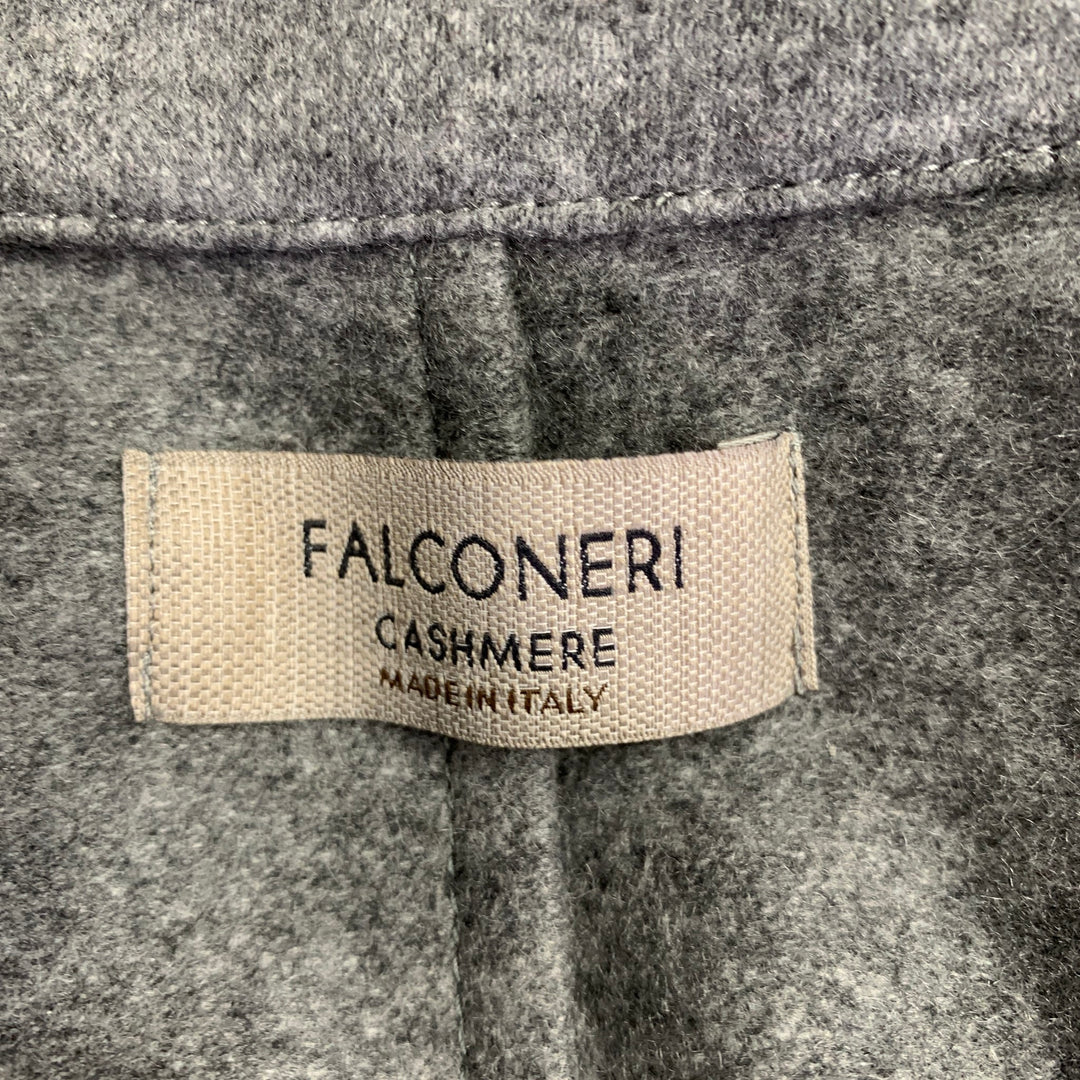 FALCONERI Size XXL Grey Heather Cashmere Notch Lapel Cardigan