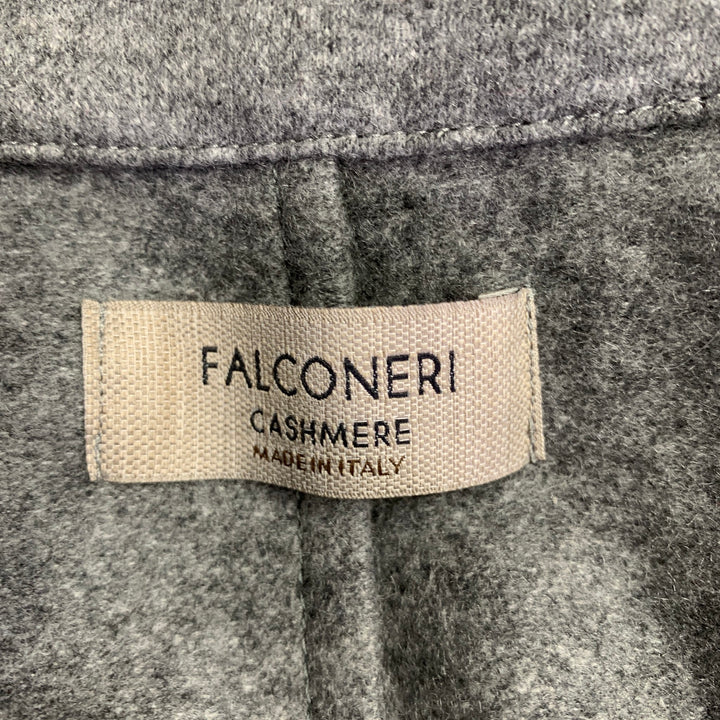 FALCONERI Size XXL Grey Heather Cashmere Notch Lapel Cardigan