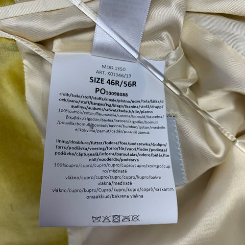 PAUL SMITH Chest Size 46 Regular Yellow Velvet Cotton Blend Sport Coat