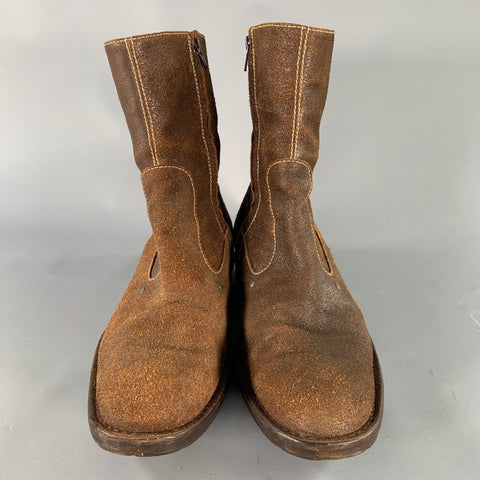 HENRY BEGUELIN Size 9 Brown Suede Zip Boots
