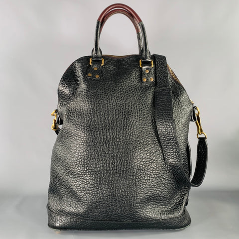 BURBERRY PRORSUM 2014 -St Ives-  Black Burgundy Color Block Leather Bag