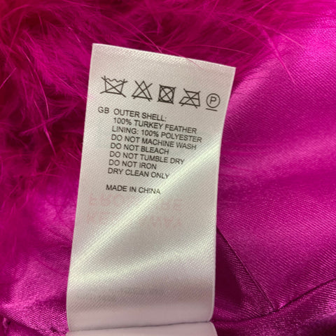 REISS Size S Purple Feathers Hook Eye Closure Jacket