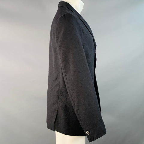 ARCHIVIO J.M.RIBOT Size M Black Wool Twill Single Breasted Buttoned Jacket