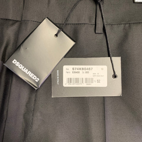 DSQUARED2 Size 36 Admiral Black Wool Silk Flat Front Dress Pants