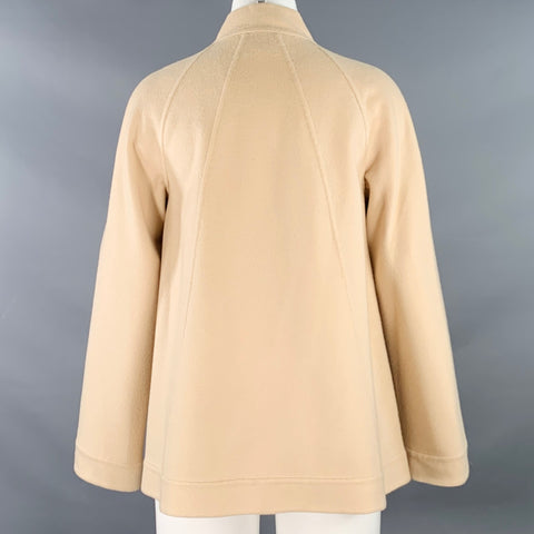 AGNONA Size 4 Beige Cashmere Two Pockets Hook Eye Cardigan